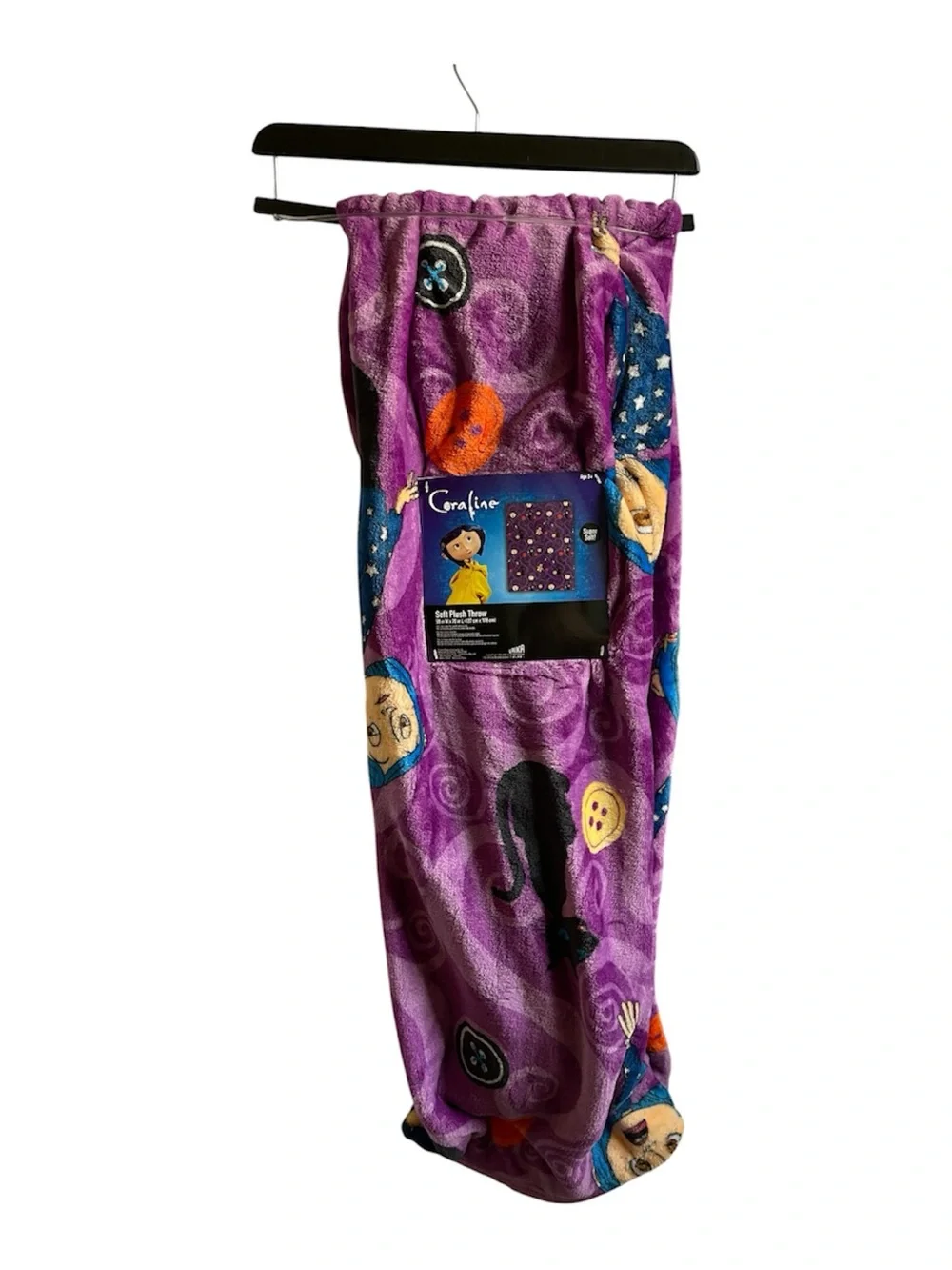 Viral Coraline Purple Plush Throw Blanket 50 x 70 - NWT **